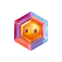 JUWEL, a faceted amber gem with a calm face